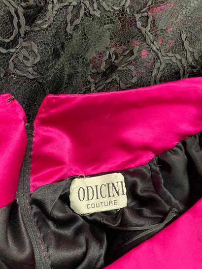 ODICINI COUTURE, short evening gown in fuchsia...