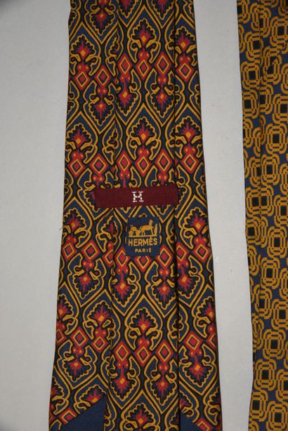 HERMES, set of two silk ties, Good condition...