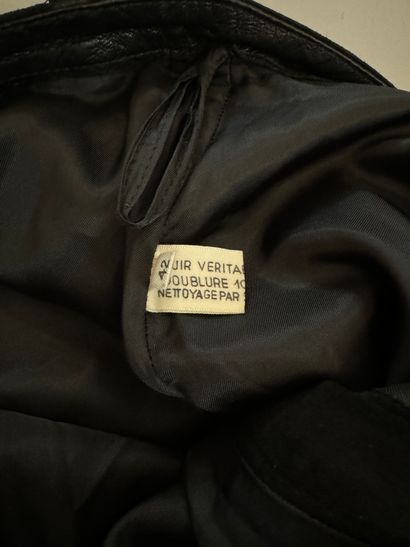 ANONYMOUS, black suede-effect leather pants....