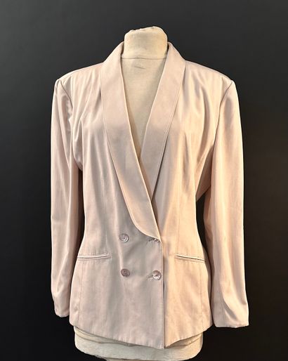 LOUIS FERAUD, Beige cotton skirt suit. Good...