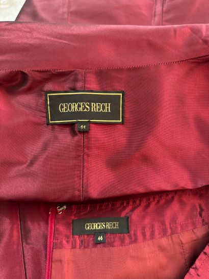 GEORGES REICH, jacket and skirt set in burgundy...