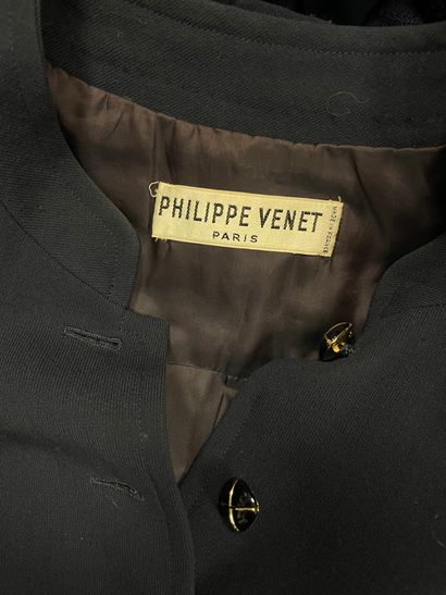 PHILIPPE VENET HAUTE COUTURE, navy blue wool...