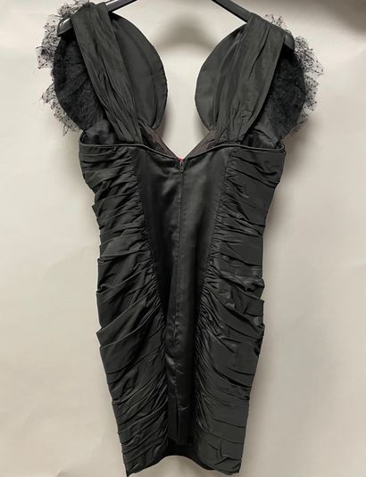 CLAUDE PETIN, black polyester mini dress....
