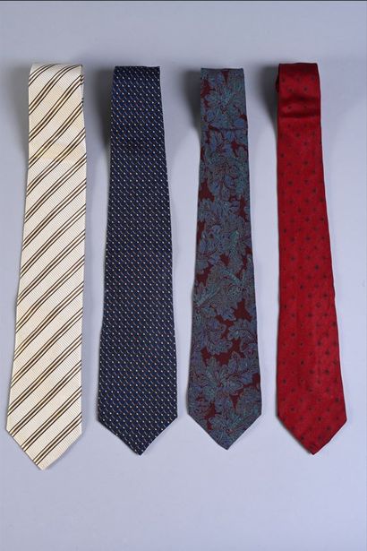 Set comprising four silk ties, one Lancel...