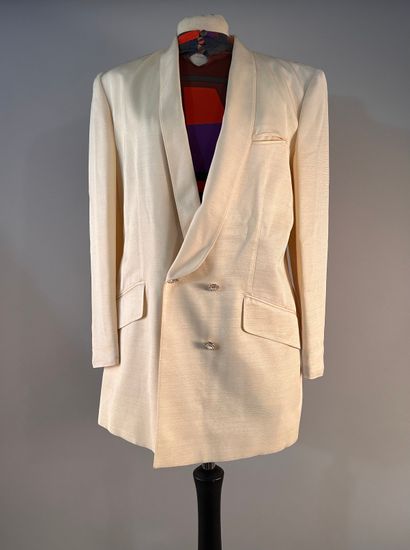 LOUIS FERAUD, Beige cotton skirt suit. Good...