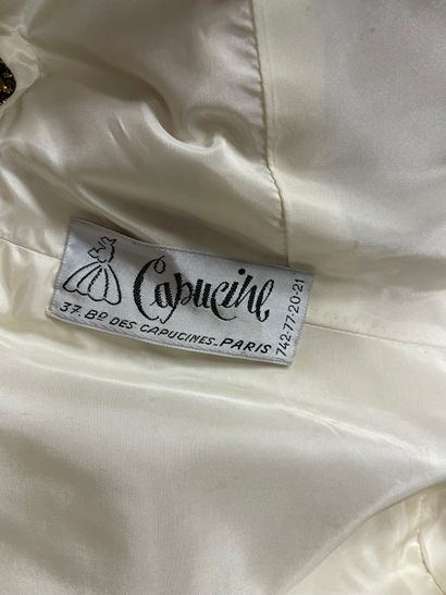 CAPUCINE circa 1963, cocktail dress in ivory...