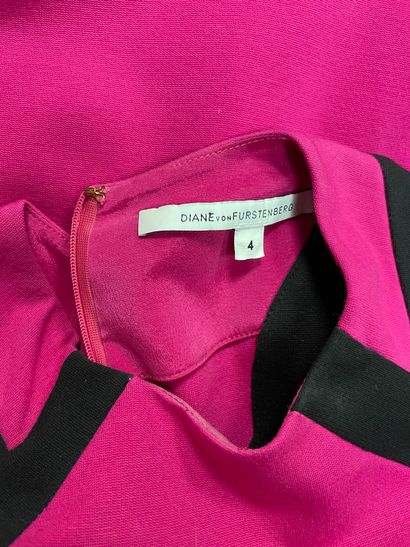 DIANE VON FUSTENBERG, fuchsia and black jersey...