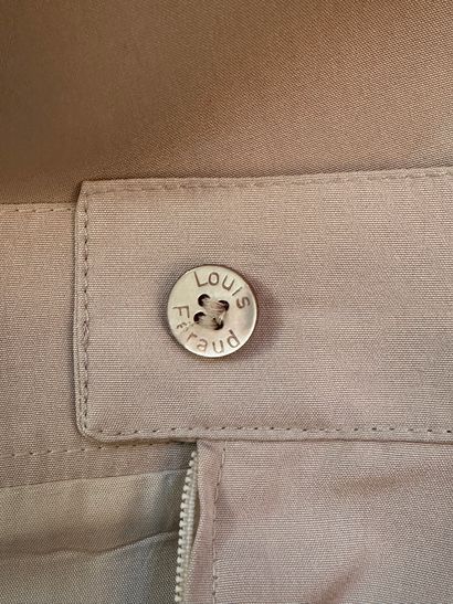 LOUIS FERAUD, Beige cotton skirt suit. Good...
