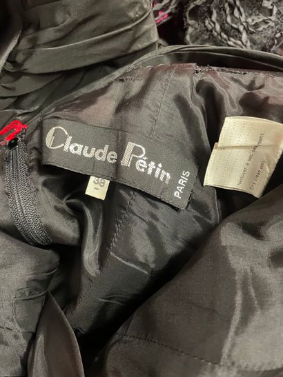 CLAUDE PETIN, black polyester mini dress....