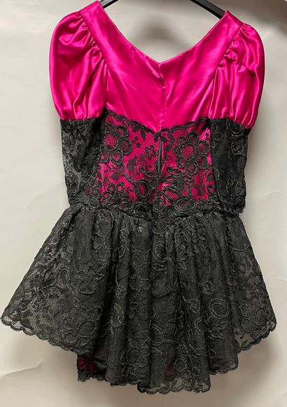 ODICINI COUTURE, short evening gown in fuchsia...