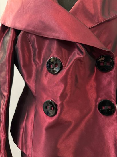 GEORGES REICH, jacket and skirt set in burgundy...