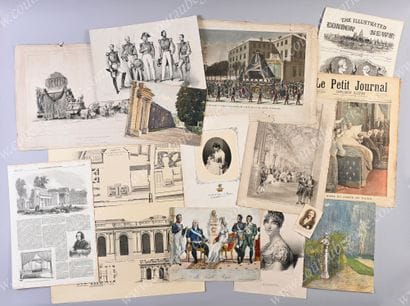 FAMILLE ROYALE D'ORLÉANS. Ensemble de 4 lithographies...