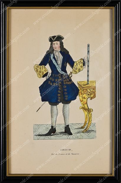 ROIS DE FRANCE.
Bel ensemble de 10 lithographies...