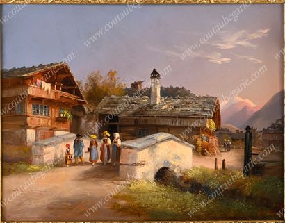 SOMMER Ferdinand (1822-1901), attribué à.
Personnages...