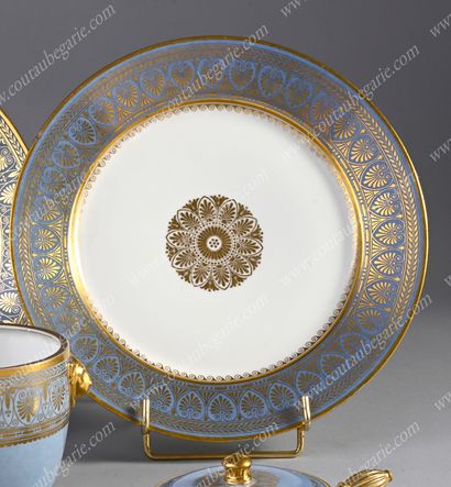 SERVICE FOND BLEU AGATE.
Manufacture de Sèvres,...