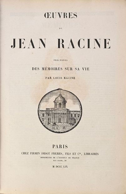 OUVRAGE AUX ARMES DE LA MAISON IMPÉRIALE.
RACINE...