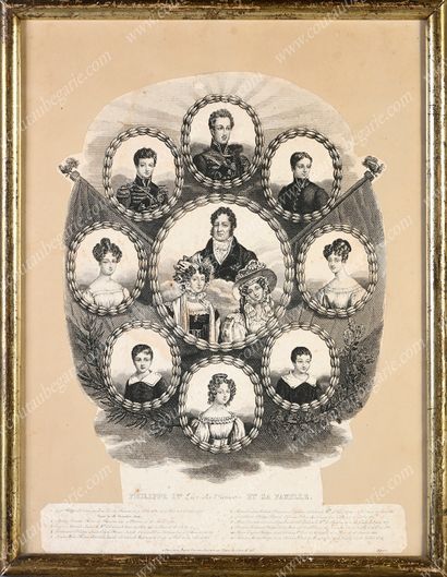 FAMILLE ROYALE D'ORLÉANS. Ensemble de 4 lithographies...