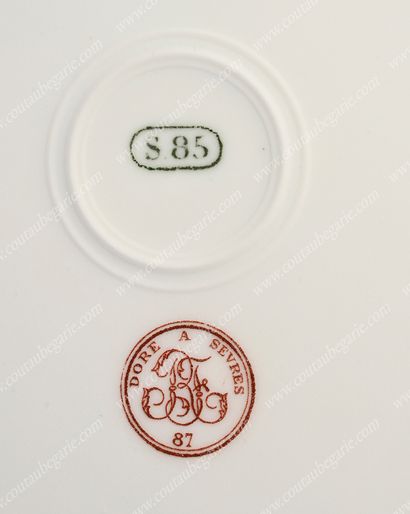 SERVICE FOND BLEU AGATE.
Manufacture de Sèvres,...
