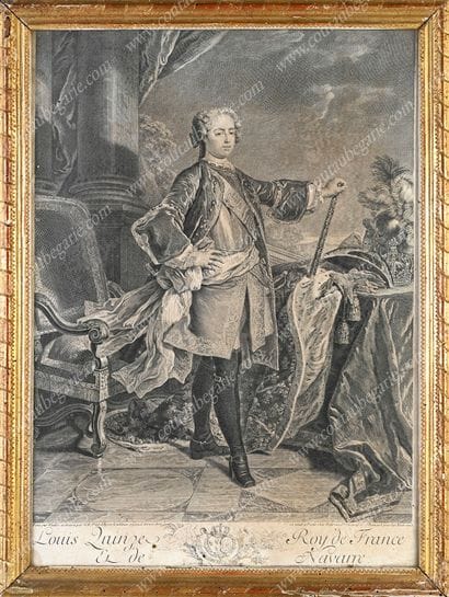 LOUIS XV, roi de France (1710-1764).
Gravure...