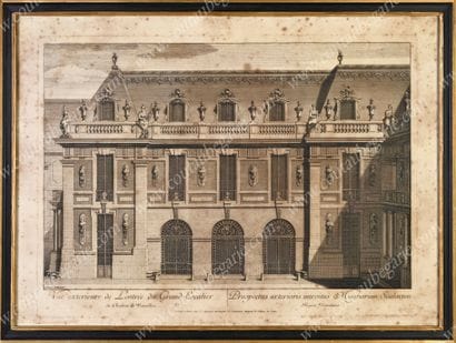 CHÂTEAU DE VERSAILLES.
Ensemble de 4 gravures...