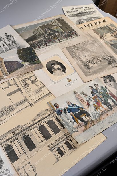 FAMILLE ROYALE D'ORLÉANS. Ensemble de 4 lithographies...