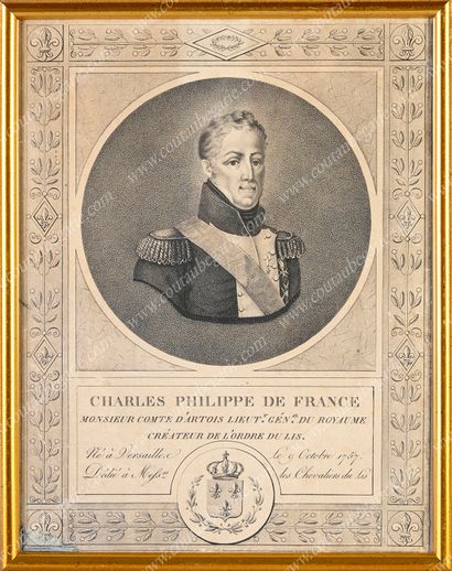 FAMILLE ROYALE DE FRANCE.
Ensemble de 5 lithographies...
