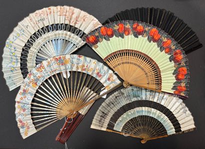 Set of six Japanese fans, 20th century
Bamboo...