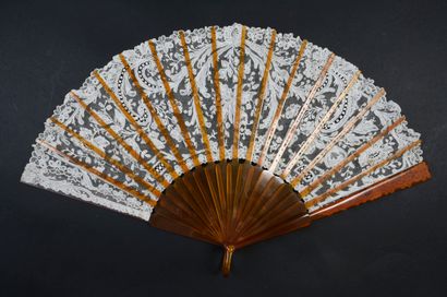 Orchid, Europe, circa 1900 
Folded fan, the...