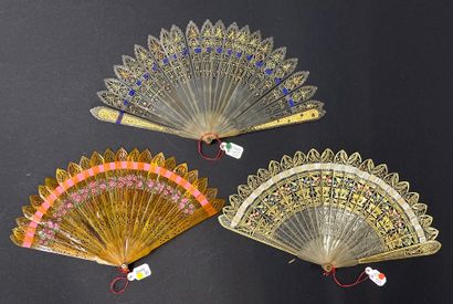 Baskets and flowers, France, circa 1820 
Three...