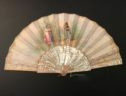 La rencontre, circa 1880-1890 
Folded fan,...