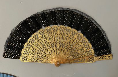 Set of six fans, Europe, late 19th-early...