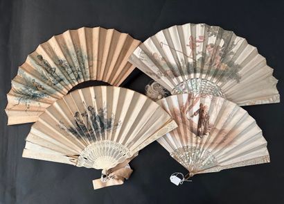 Four fans in the Lauronce style, France,...