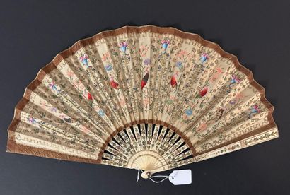 Parrots, France, circa 1900
Folded fan, silk...