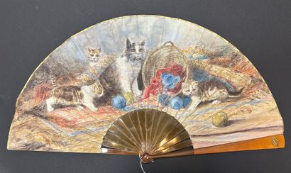 La chatte et ses chatons, France, circa 1890
Large...