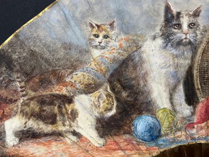 La chatte et ses chatons, France, circa 1890
Large...