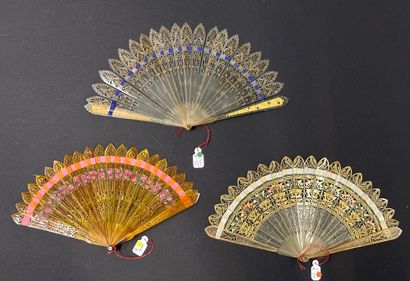 Baskets and flowers, France, circa 1820 
Three...