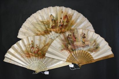 Three fans, France, circa 1870
The leaves...