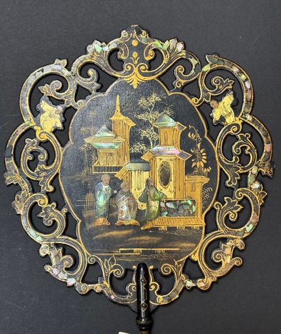 Pair of hand screens, France, circa 1870-1880
Two...