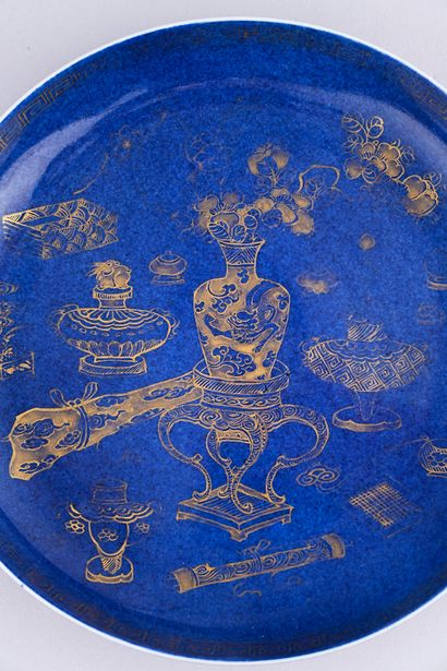 Powder-blue porcelain bowl decorated with...