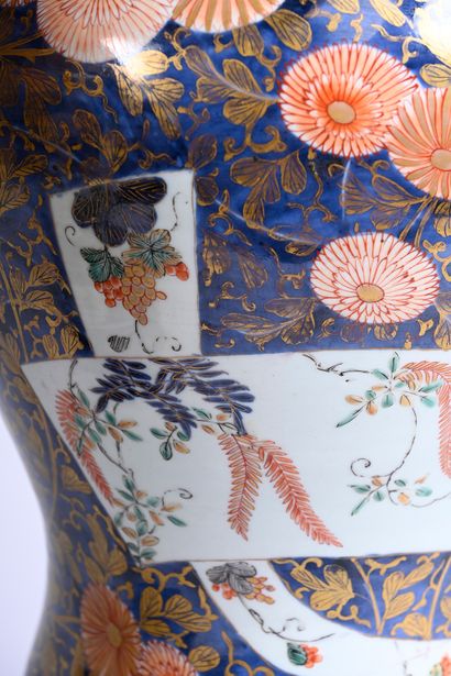 Two very large Imari covered vases forming...