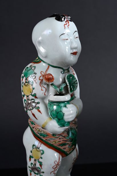 Two large porcelain hoho figures decorated...