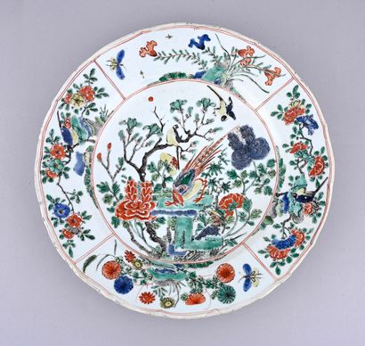 Two porcelain dishes decorated in green family...