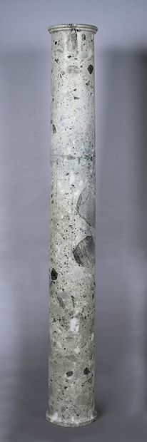 Suite of four columns in antique green marble....