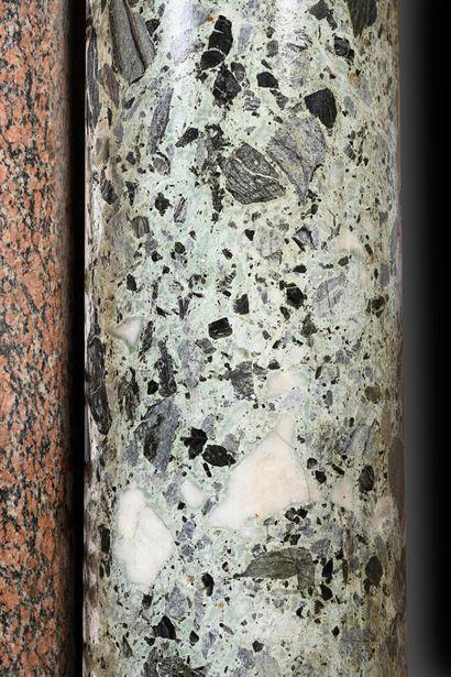 Pair of large columns in antique green 
green...
