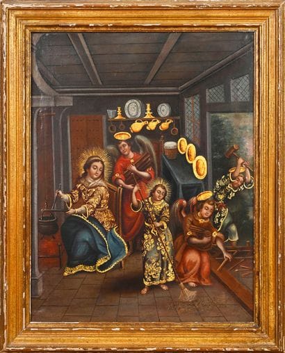 Cuzco school circa 1700
The Virgin seated...