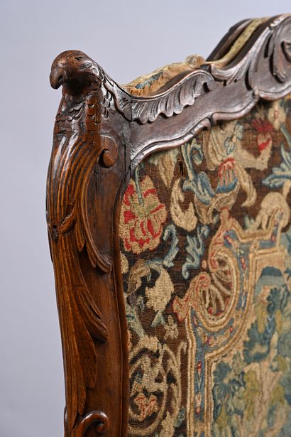 Molded and carved wood mantel screen 
decorated...
