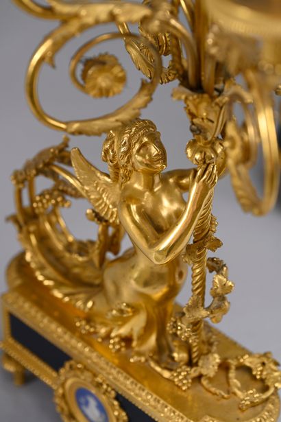 Pair of candelabra in 
chased and gilded...