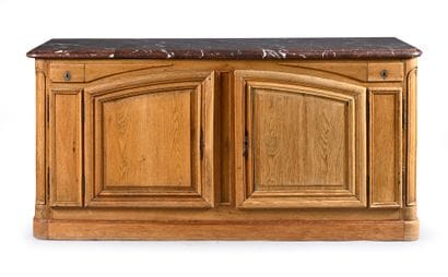 Moulded oak hunting sideboard opening on...