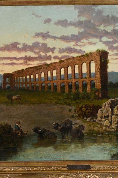Achille Vertunni (1826-1897)
View of an aqueduct...