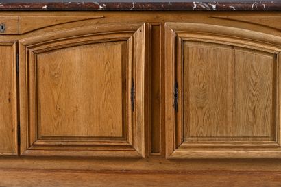 Moulded oak hunting sideboard opening on...